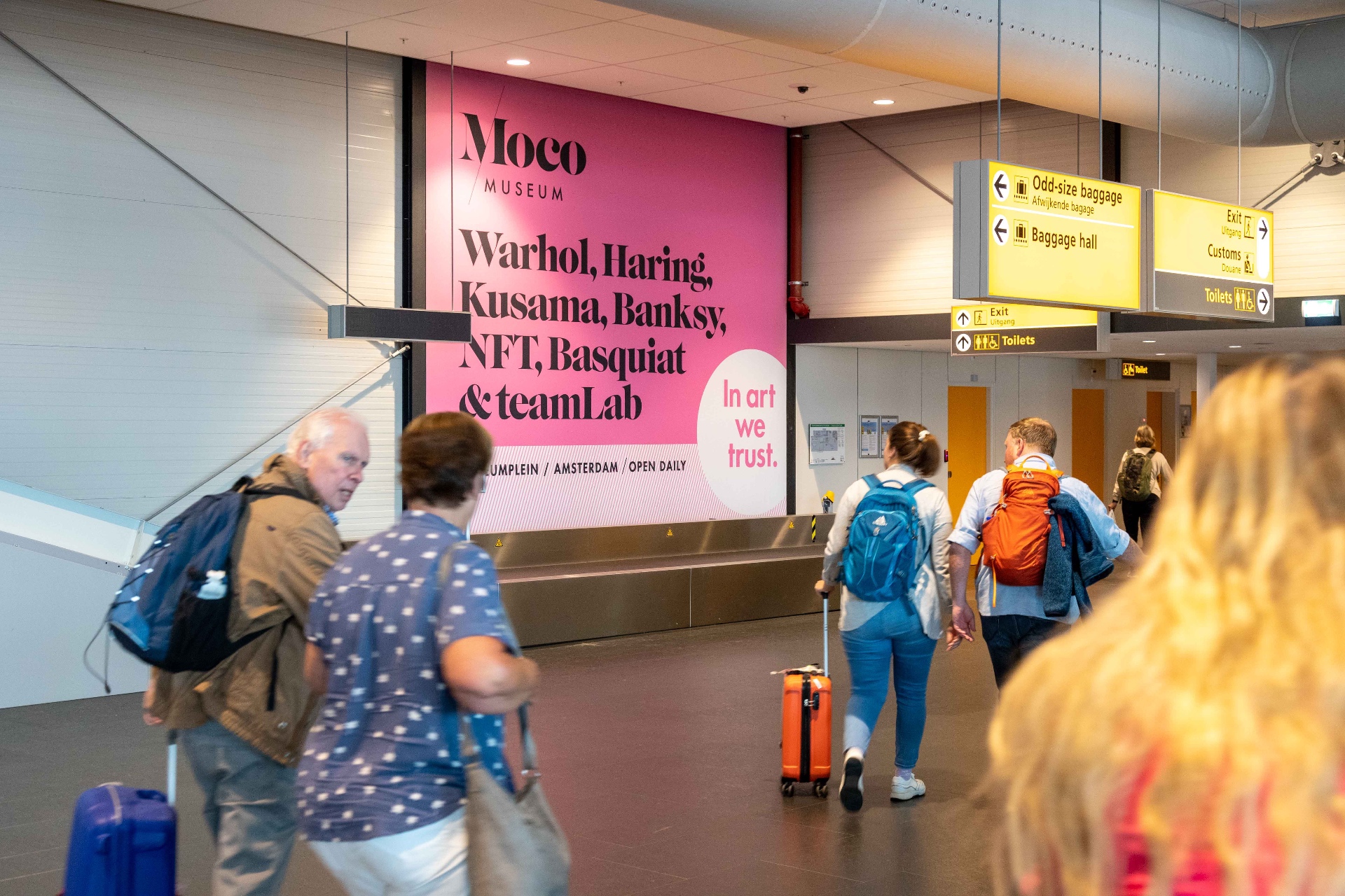 Moco Museum — Rotterdam Airport — Pink giant banner